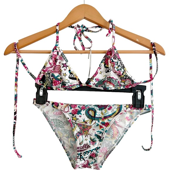 DIOR RARE VINTAGE Christian Dior SS 2004 John Galliano Tattoo Bikini (US 4) - Picture 1 of 10